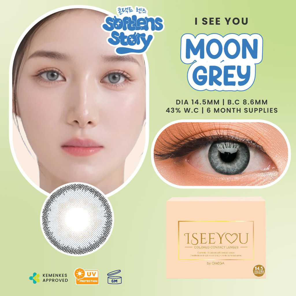 I See You Moon Grey Monthly Softlens Warna Bulanan