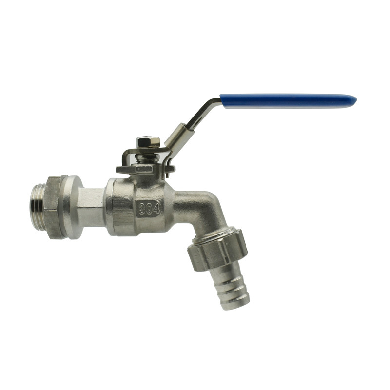 Katup Baja Tahan Karat 304 1/2 Inci, Nozel Partisi Tanpa Las, Keran Inti Tebal Untuk Anti Beku Luar 