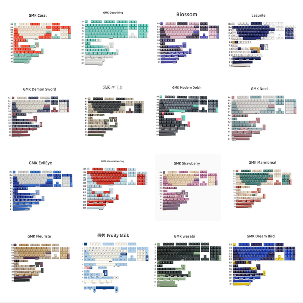 GMK Keycap Sets Poke Pharaoh Coffee erry Profile DYE Subbed Keycaps For MX Swit GH60 GK61 64 68 75 8