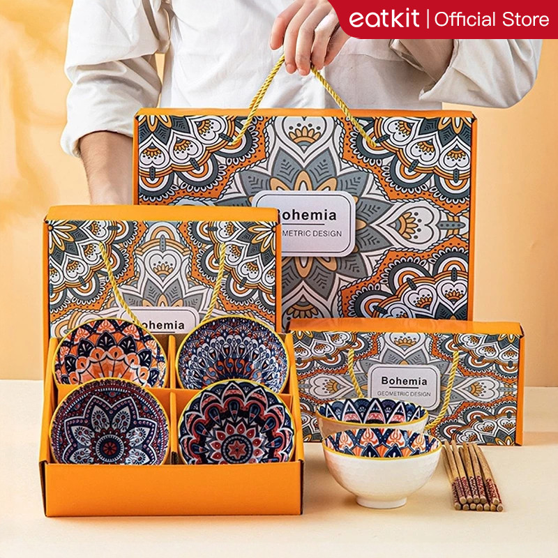 Eatkit Hampers Mangkok Set Premium Parcel Keramik Souvenir Peralatan Makan Porselen Bowl Japanesse