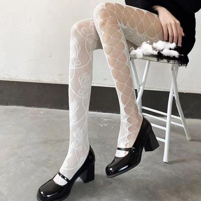 Best Seller Women'S Flower Design Fishnet Stocking  Fashion Stocking Jaring Stoking Jaring Sexy Lace