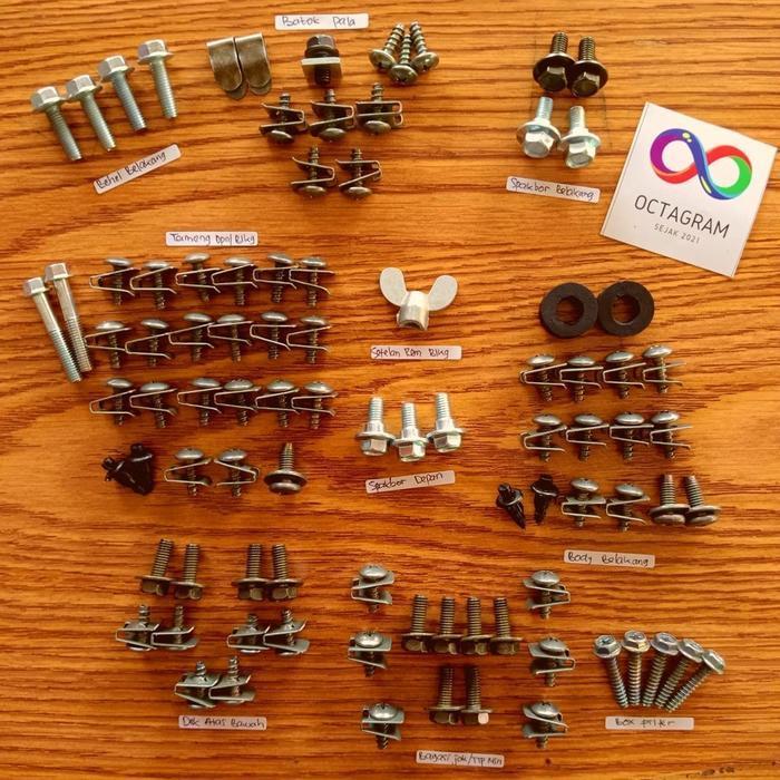 Baut Bodi Motor Mio J Dan Mio GT Full Set/Baut Body Motor Mio J/Baut Body Motor Mio GT - Baut Paket 