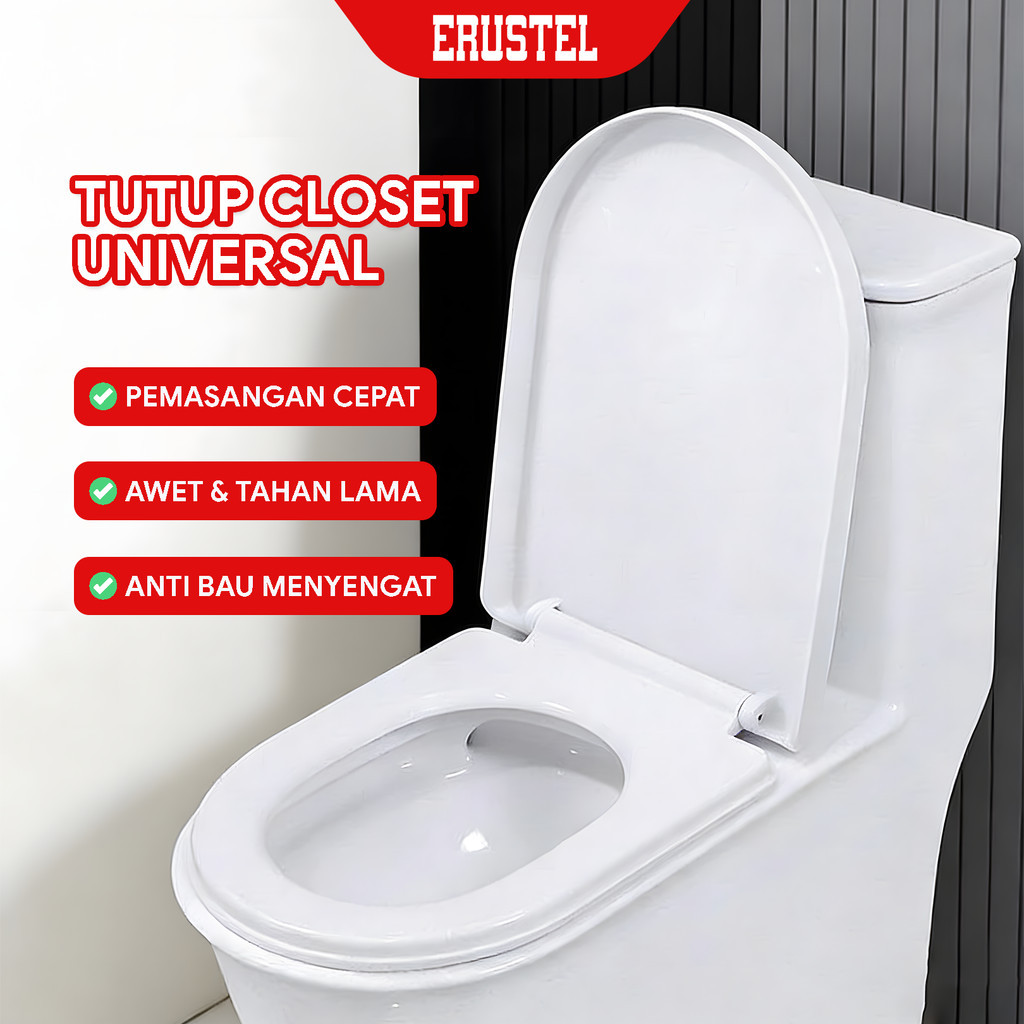 Tutup Closet Duduk Ulu Universal Untuk Closet Depan Lancip dan Bulat Bahan Plastik Tahan Lama