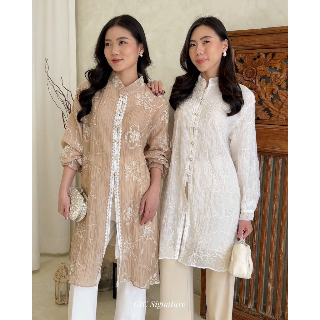 [GIC] ALYA TUNIC - tunik bordir lebaran wanita busui friendly terbaru