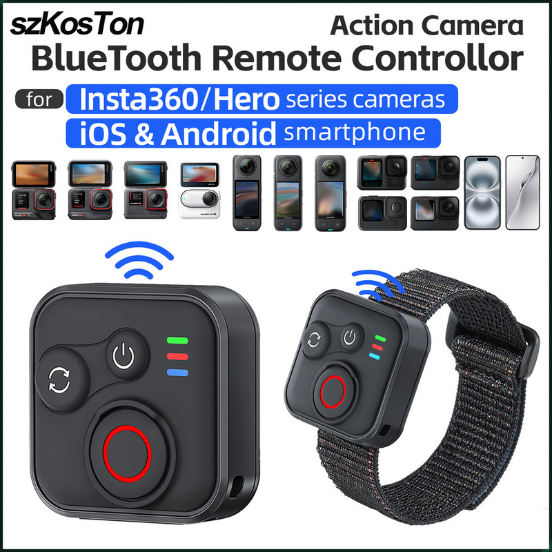 Remote Control Bluetooth untuk Kamera Olahraga |   Kompatibel dengan Aksesoris Kamera Insta360 X2 X3
