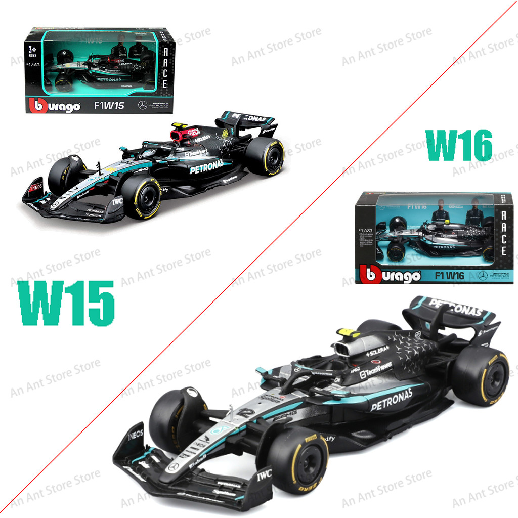 2025 W16 #12 63 Bburago 1:43 Mercedes AMG 2024 W15 F1 Formula Car Vehicles Collectible Model Racing 