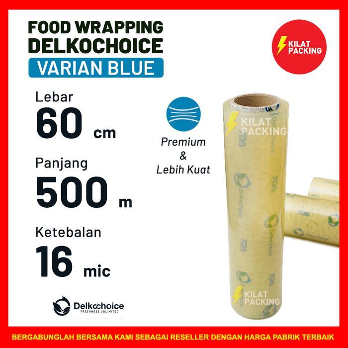 PLASTIK PEMBUNGKUS MAKANAN - FOOD WRAPPING DELKOCHOICE BLUE 60 CM