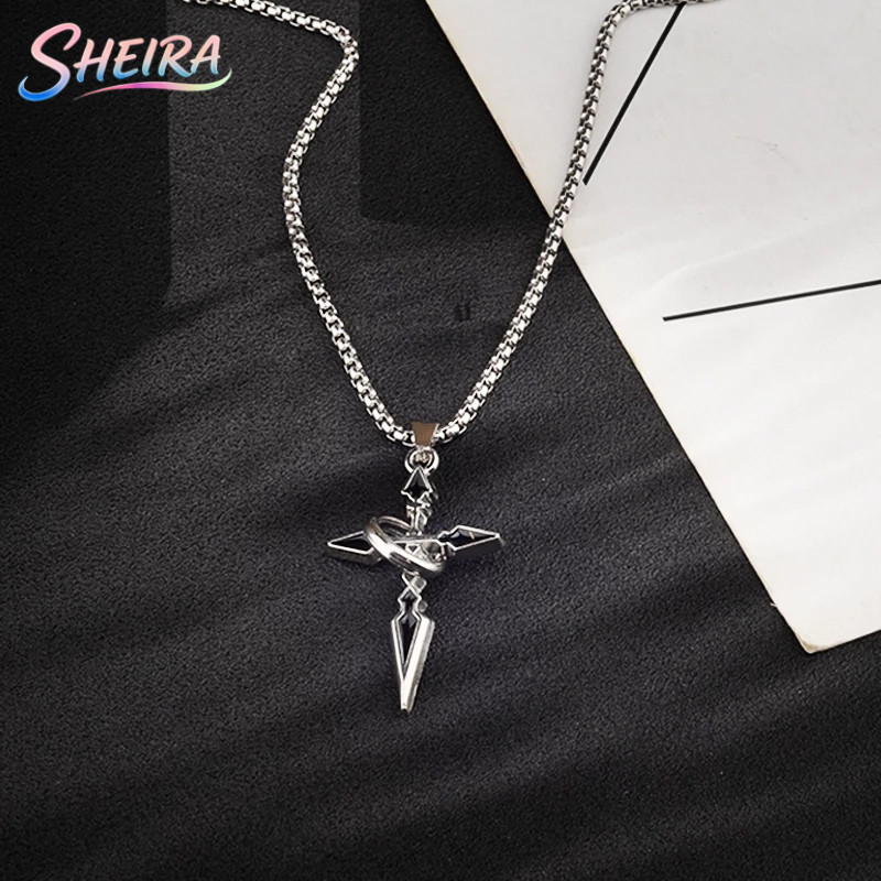 Kalung Salib Titanium Anti Karat Pria dan Wanita Gaya Korea / Kalung Salib Perak Fashion Pria dan Wa