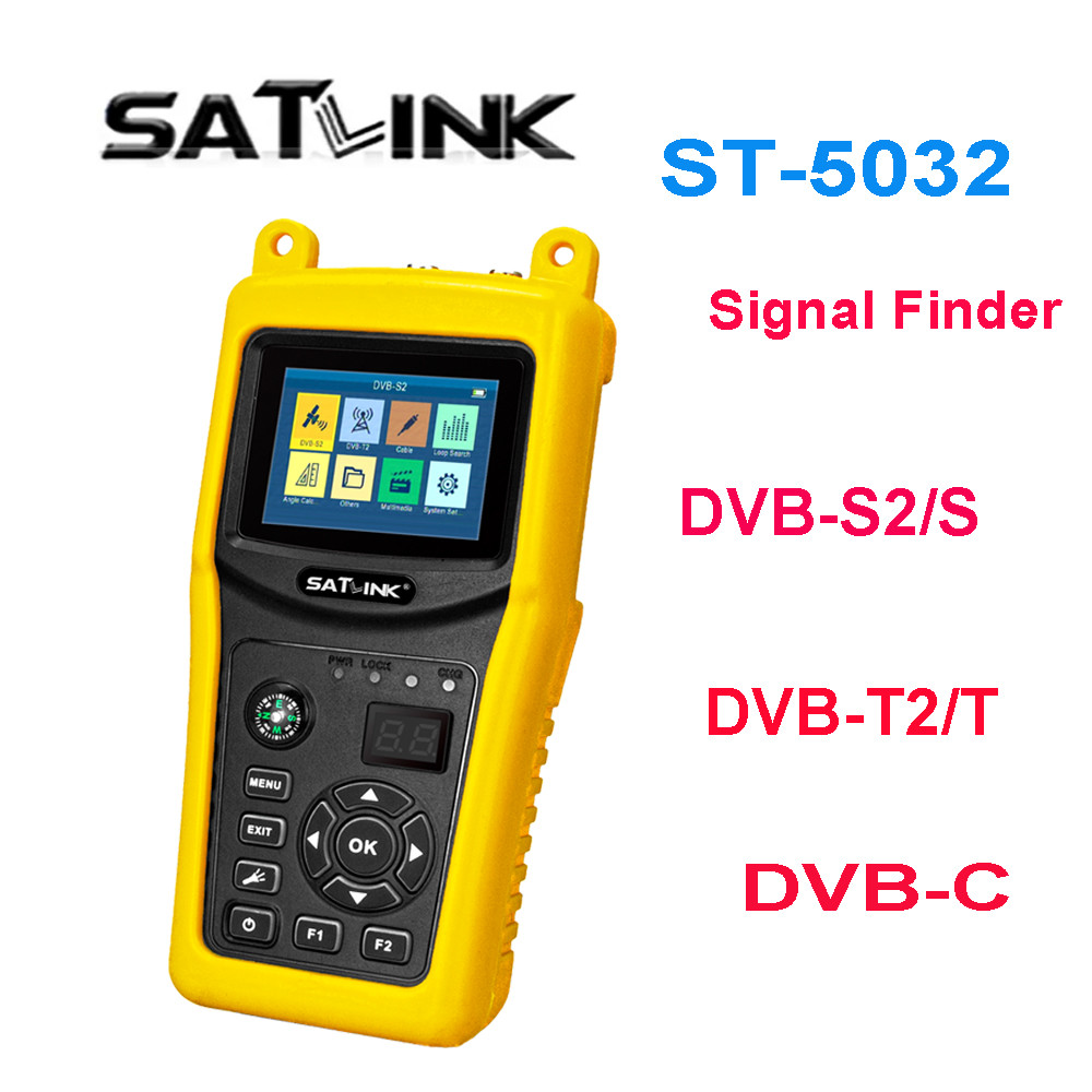 SATLINK ST-5032 Satellite Finder Meter Support DVB-S2/S DVB-T2/T DVB-C Cable signal finder better VF