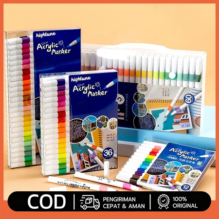 Hightune Acrylic Marker Set Spidol Akrilik DIY Painting Spidol Pastel Pulpen Highlight Drawing Warna