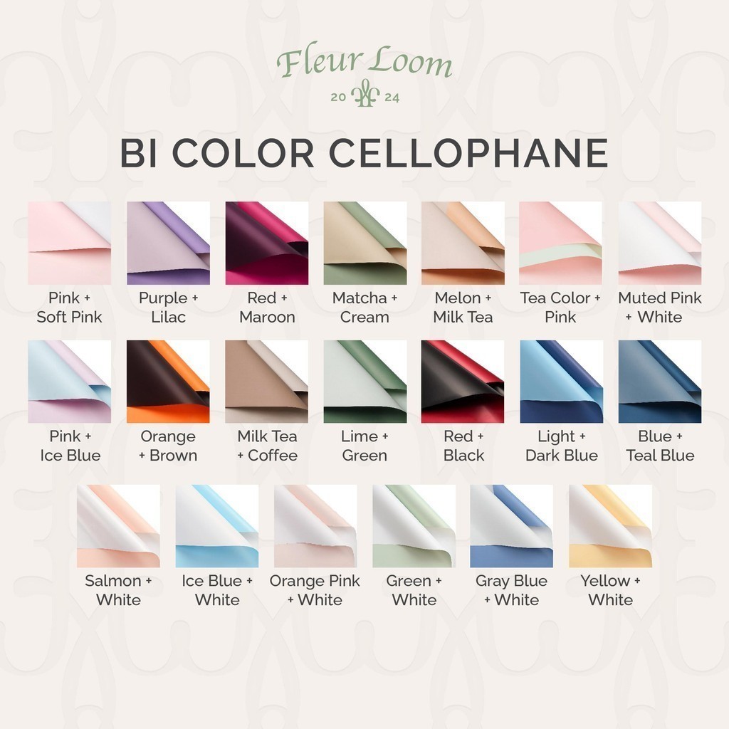 Fleur Loom - (Pack) Kertas Buket Bi Color Cellophane 2 Warna