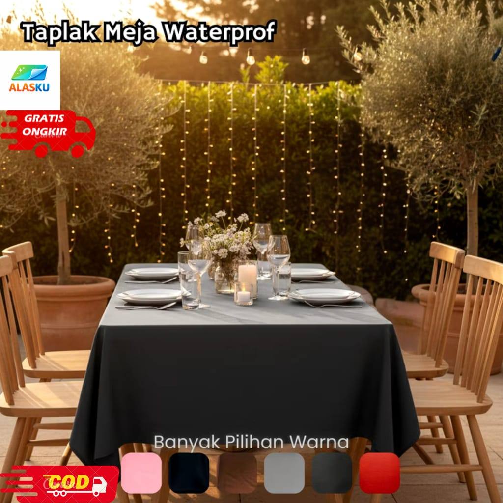 Taplak Meja Aesthetic Waterproof Taplak Meja Makan Oval Permeter X 137 Cm