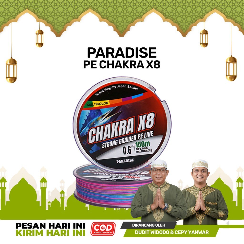 PE Paradise Senar PE Chakra X8 150M-300M Multi Color – Kuat, Licin, Anti Keriting, Tahan Tarikan & G