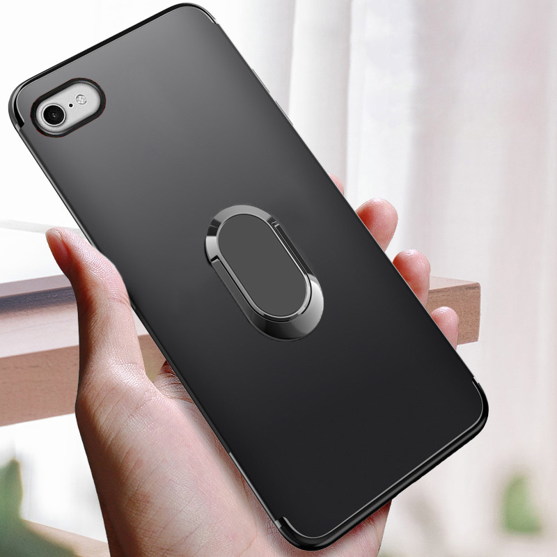 Phone cover For iPhone 17E case shell Soft Silicone Metal Ring Kickstand Bracket 360 Degree Rotation