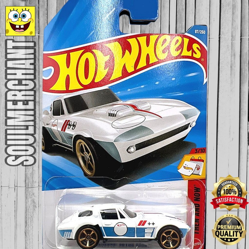 Hot Wheels Corvette Grand Sport Putih Diecast Mobil Sport Klasik