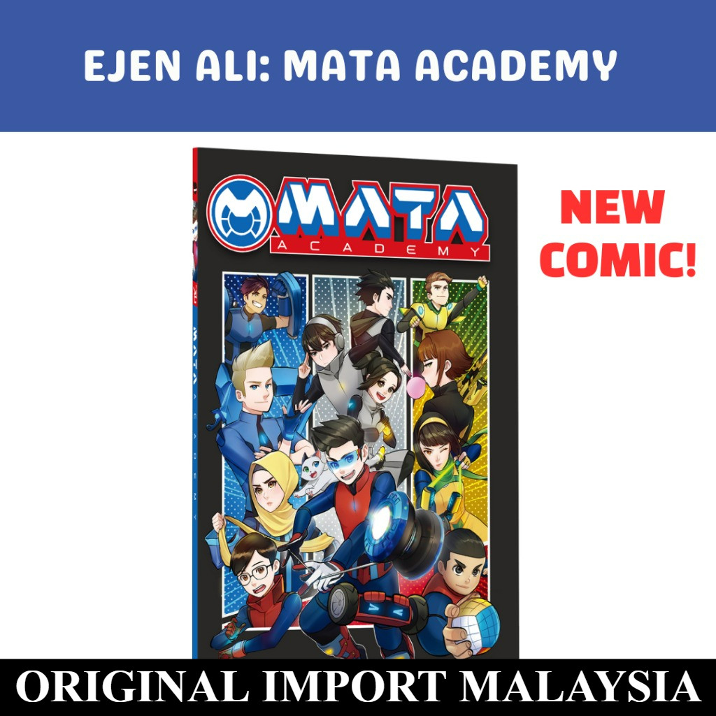 Buku Komik EJEN ALI: MATA ACADEMY Majalah full color Hand drawn aksi Alicia original import malaysia