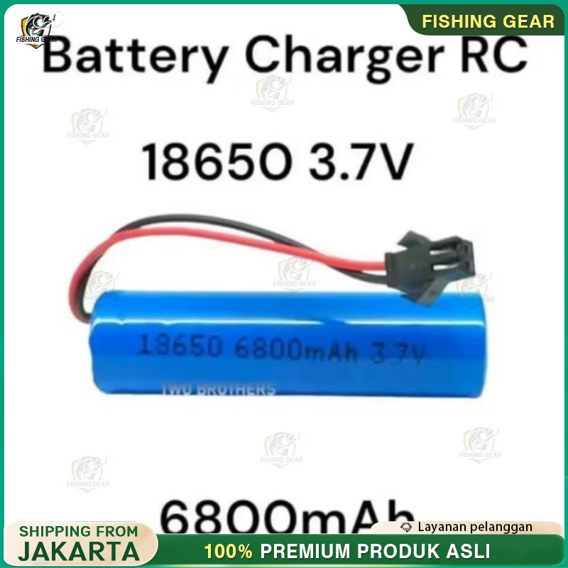 Lithium-Ion Battery 18650 3.7V - 4.2V 6800Mah Soket Hitam Sm 2 Baterai Mobil Rc -