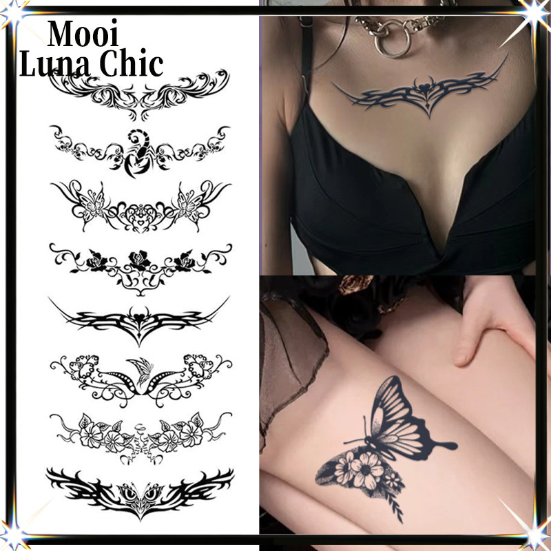 Stiker Tato Sementara Kupu-Kupu Air Tahan Lama Tattoo Menempel Dekorasi Seni Aksesoris Mode