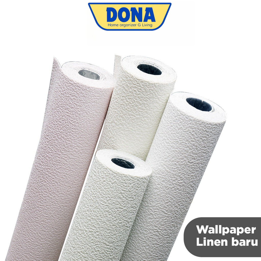 DONA - Wallpaper Dinding Linen Roll Wallpaper foam Dekorasi Kamar wallpaper coral A12