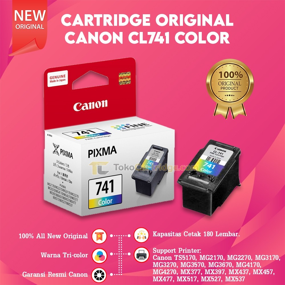 Cartridge Tinta Canon CL741 CL 741 CL-741 ORIGINAL MX397 MX437 MX377