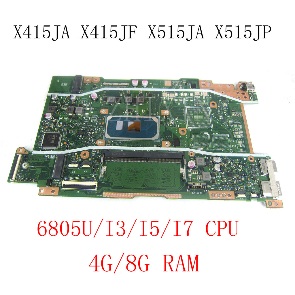 For ASUS X415JP X415JF X515JA X515JF X415E X515JP Laptop Motherboard 6805U I3 I5 I7 CPU X415JA Mainb