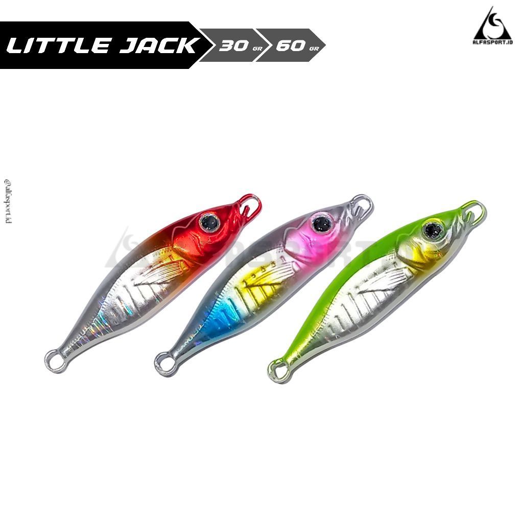AlfaSport.Id Metal Jig LITTLE JACK 30 60 gram Glow Perut GID Umpan Jigging Casting Laut Performa Tin