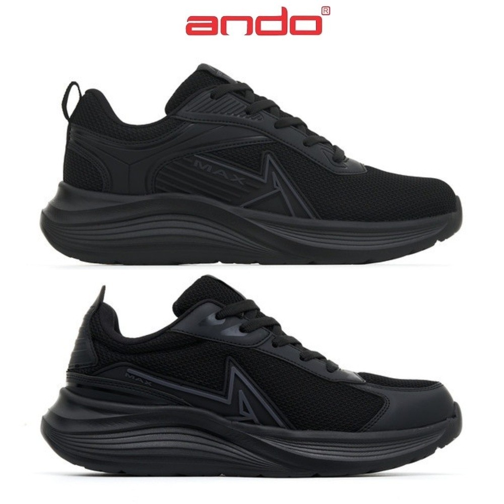 Ando Zoro Sepatu Sneakers Sekolah 39-44 Sneaker Kasual Pria Hitam Polos