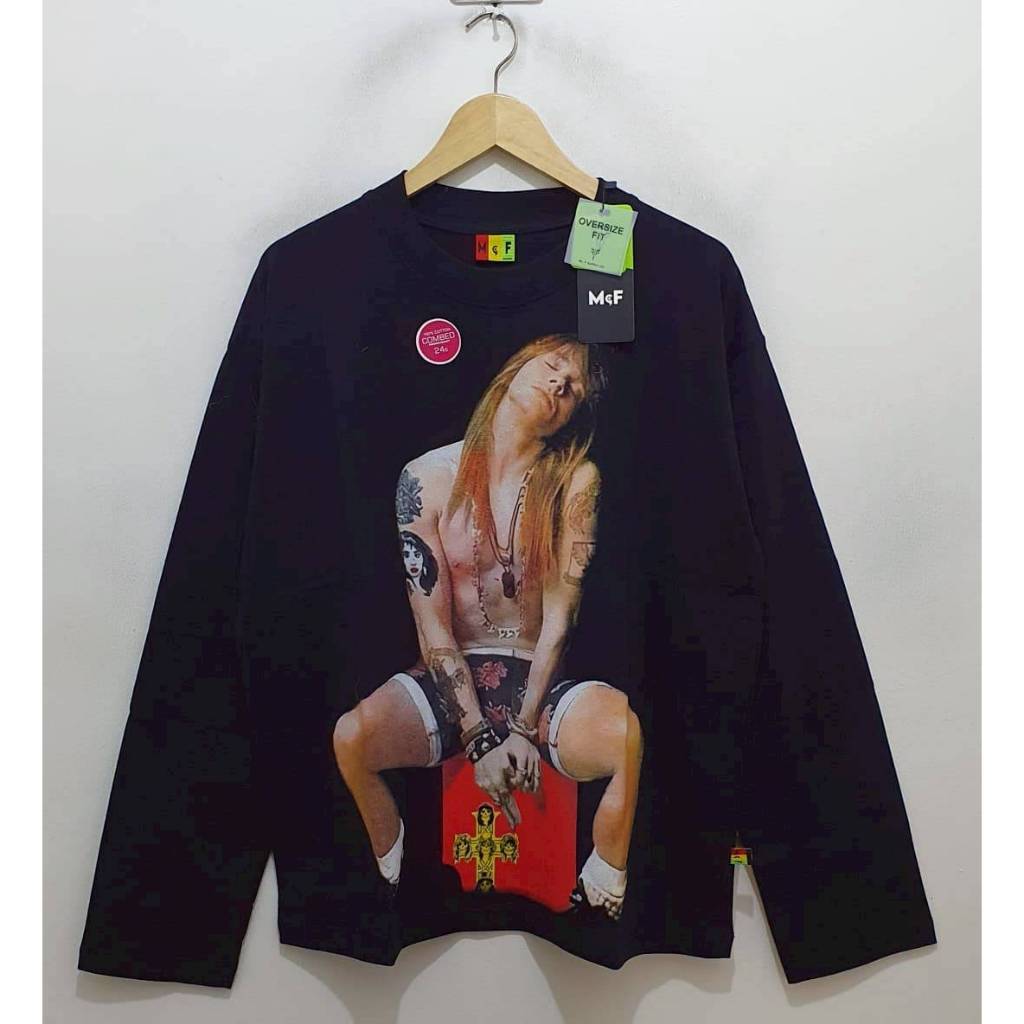 OVERSIZE T-SHIRT KAOS LONG SLEEVE MUSIC GUNS & ROSE S AXL ROSE