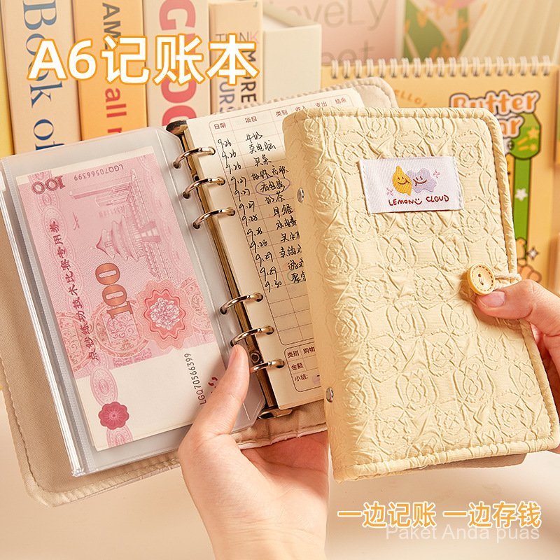 Fabric Account Book Family Financial Planner Notebook Daily Expense Loose-leaf Book