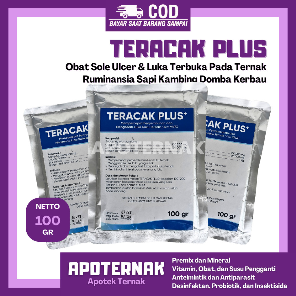 TERACAK PLUS 100 gr | Obat Luka Kuku Sapi | Obat PMK | Obat Luka Kuku Sapi PMK | Obat Kuku Sapi Pinc