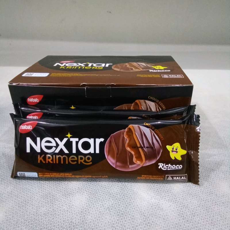 More_Man Nabati Nextar Krimero Dus Isi 10 Pcs Kukis Lunak Isi Coklat Lapis Coklat Choco Cookies