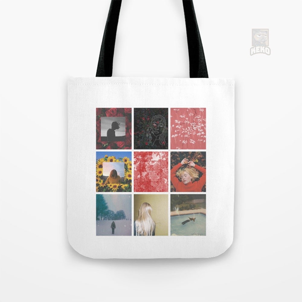 girl in red Tote Bag Kanvas