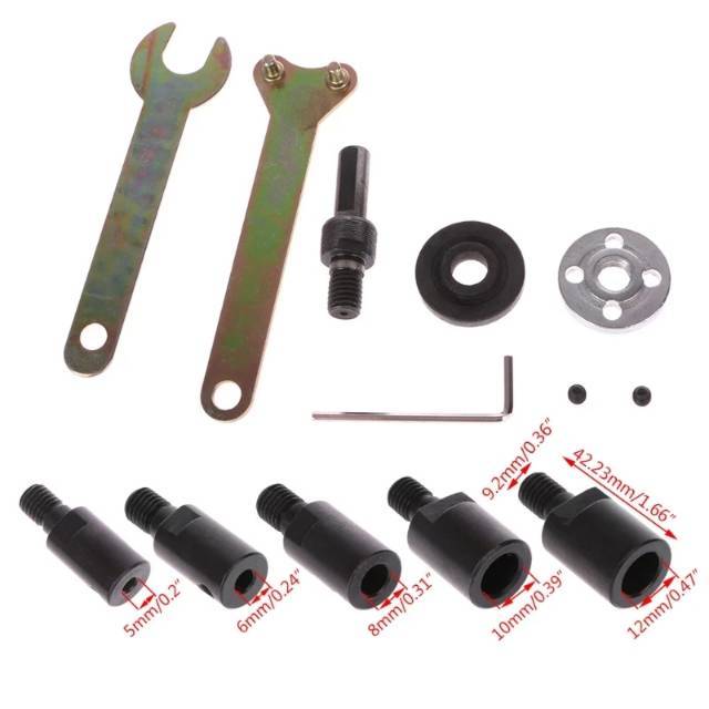 Adapter adaptor arbor converter drill bor atau dinamo  as 5/6/8/10/12/14mm menjadi gerinda chuck pol