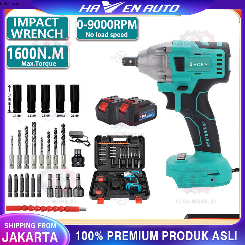 Brushless Impact Tool high torsi Brushless impact Baterai 188V 2 Baterai  pembuka baut mobil infek b