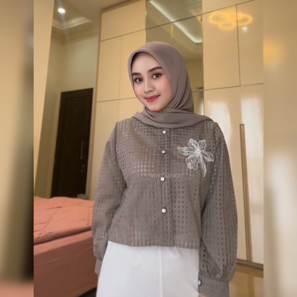 NIWASUMA (PO) Crop Top Organza / Atasan Wanita / Kemeja wanita