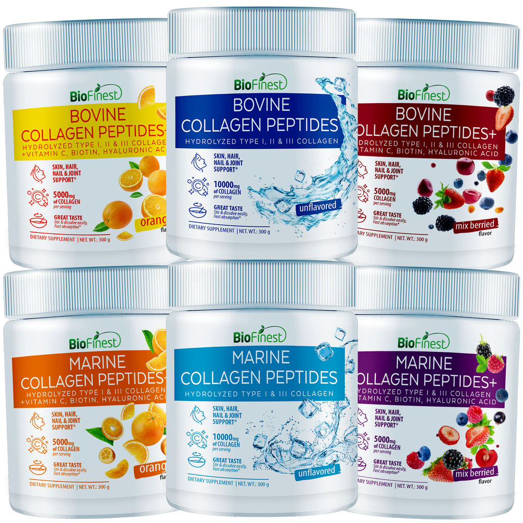 Biofinest Marine / Bovine Collagen Peptides Powder - 5000mg/10000mg