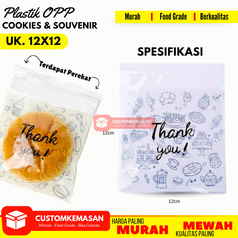 Plastik Opp 12x12 / Plastik Opp Motif / Plastik Opp / Plastik Opp Tebal /  Plastik Opp Bakery