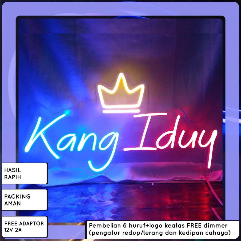 AM Custom Logo Mahkota Instagram Lampu Nama Logo Neon Flex Lampu Logo Tiktok Keren Nama Instagram Ne