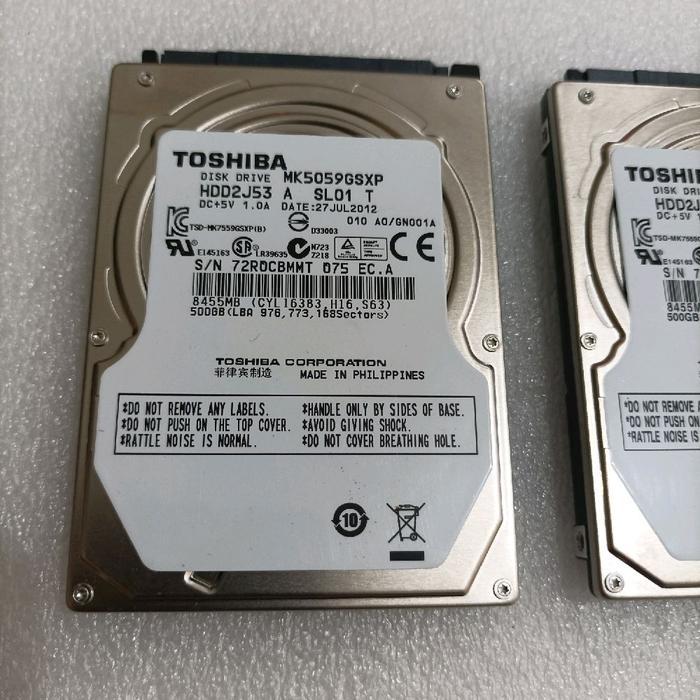 Hardisk HDD Internal Laptop 500GB Toshiba 2.5 Inch SATA III 500 GB Original Bekas Copotan Laptop Buk