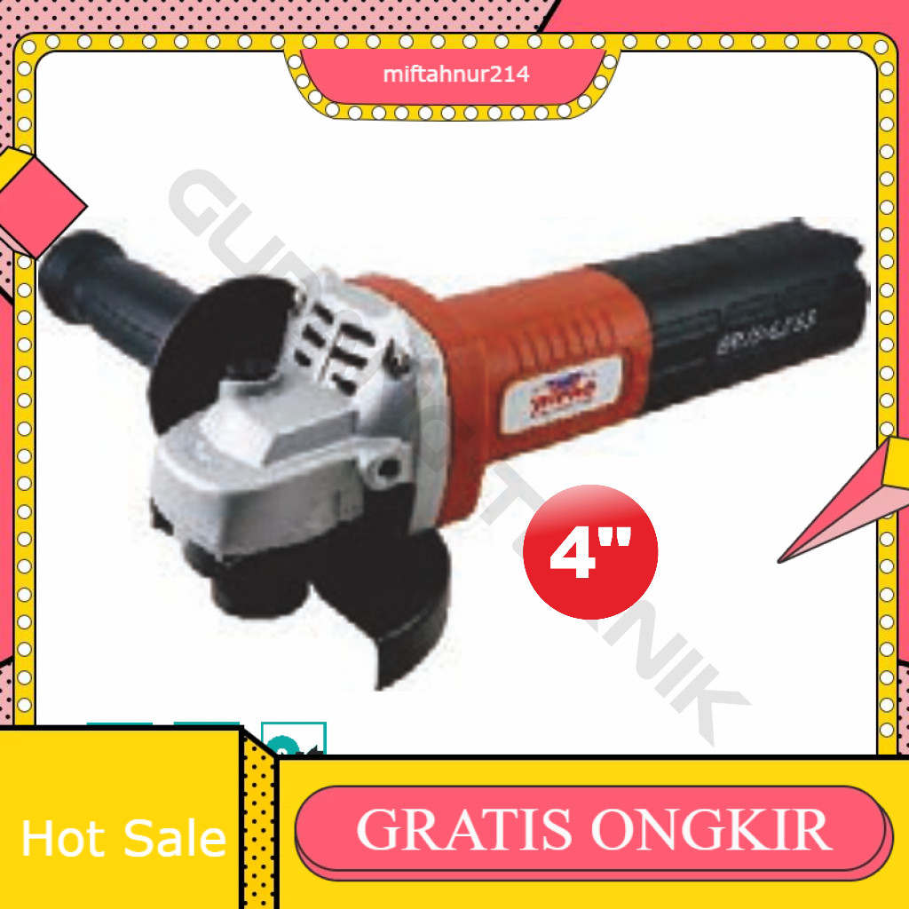 Mesin Gerinda Tangan Brushless 4" WIPRO WP-34BS / Gerinda Gurinda grinda Tangan 4 Inch WIPRO WP 34BS