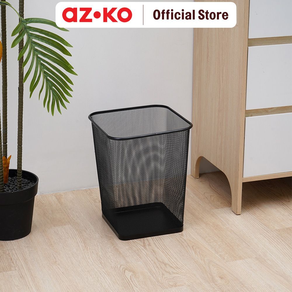 AZKO Krisbow 29 ltr Tempat Sampah Besi - Hitam Trash Can Waste Bin Tong Sampah Keranjang Sampah Dust