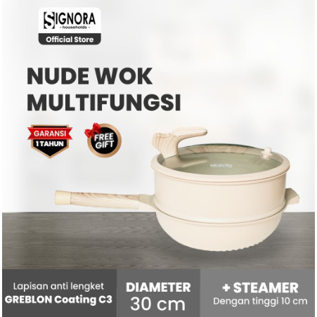 Signora Nude Wok Greblon C3 Premium Coating
