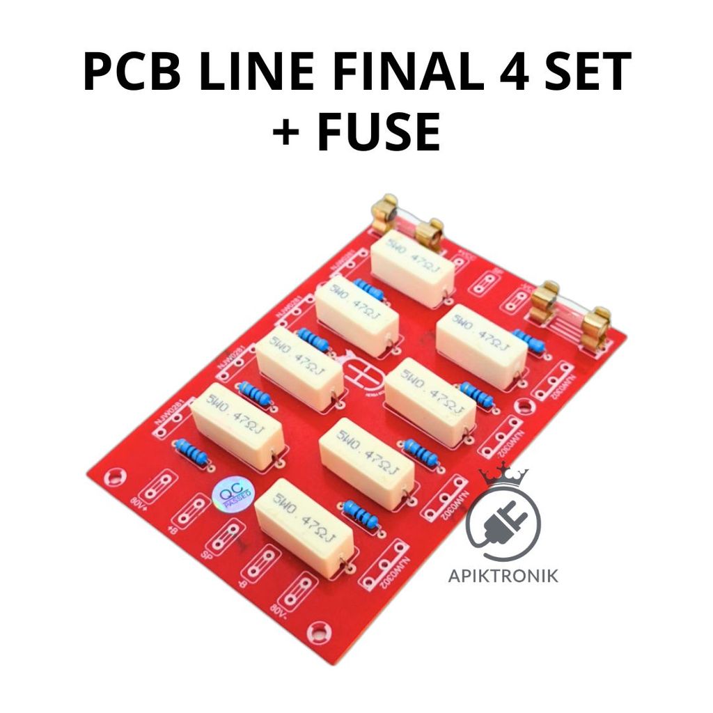 PCB Line Final 4 Set Dengan Resistor Basis Emitor Fuse Proteksi Untuk Power Amplifier