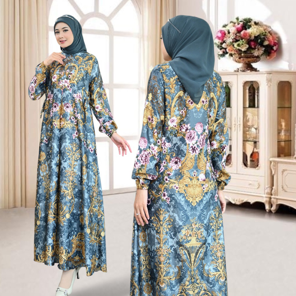 Gamis Wanita Silk Premium Adem Jatuh | Gamis Muslimah Elegan LD JUMBO 130