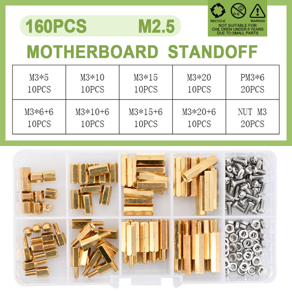 M2 M2.5 M3 M4 Brass Motherboard Standoffs Hex Board Rack Stud Spacing Screw Hexagon Single Head PCB 
