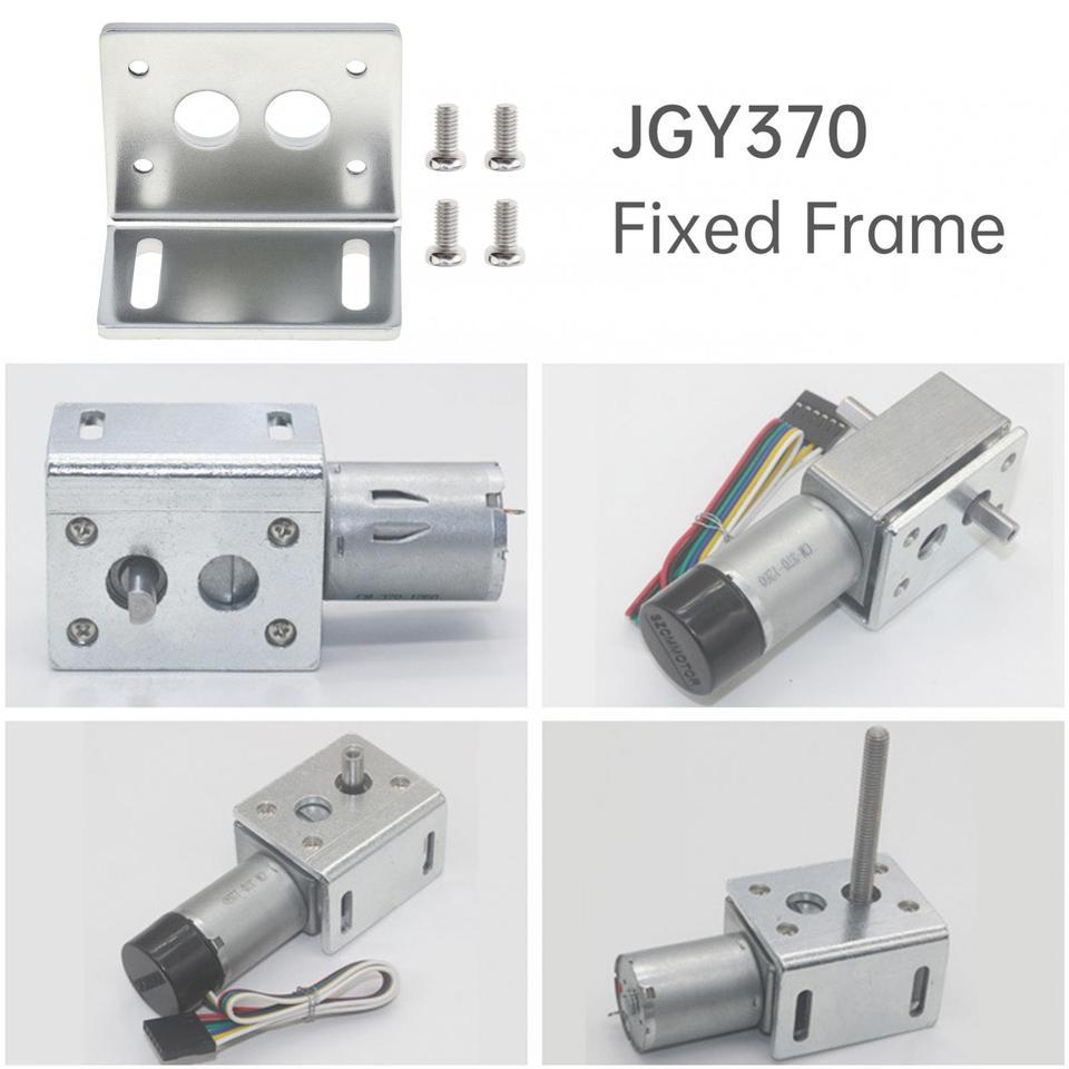 JGY370 Motor Mount Bracket Alloy Steel L Shape Mounting Fixed Seat DC Worm Geared Motor Holder with 