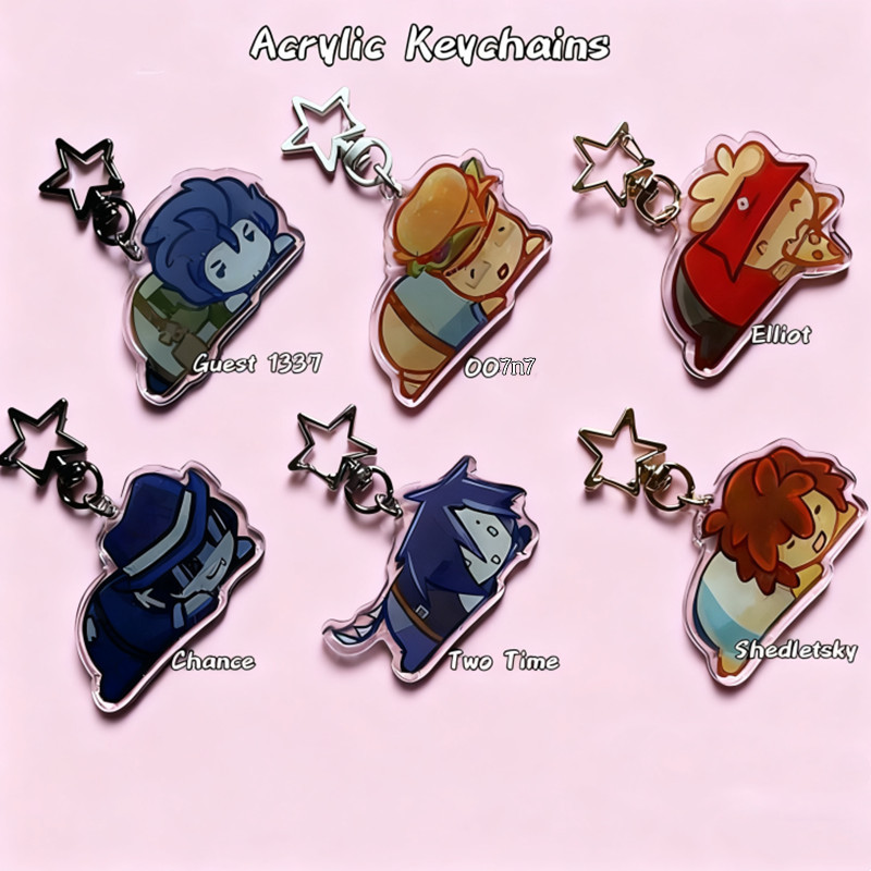 FORSAKEN Acrylic Keychain -  007n7,TwoTime,Chance,Shedletsky,Guest1337,Elliot,Kawaii cartoon game Ch