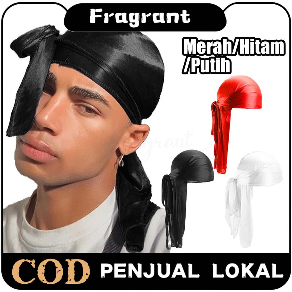 Bandana Hip Hop Durag Durag Silk Ikat Kepala Durag Ekor Panjang Pirate Hat Bandana untuk Hip Hop Cul