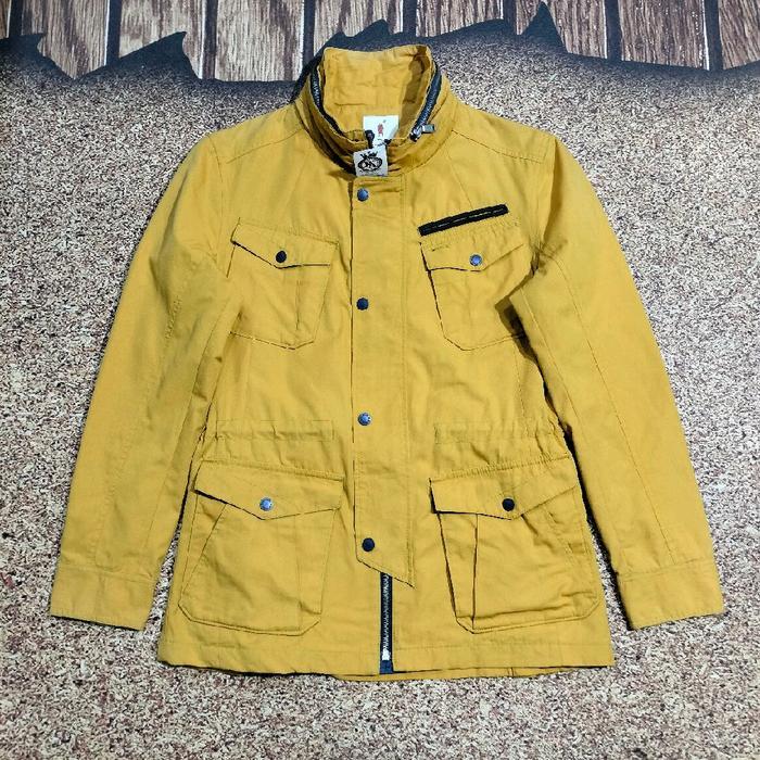 jaket parka multi pocket banyak saku MIND BRIDGE hidden hoodie bisa di lipat casual size M