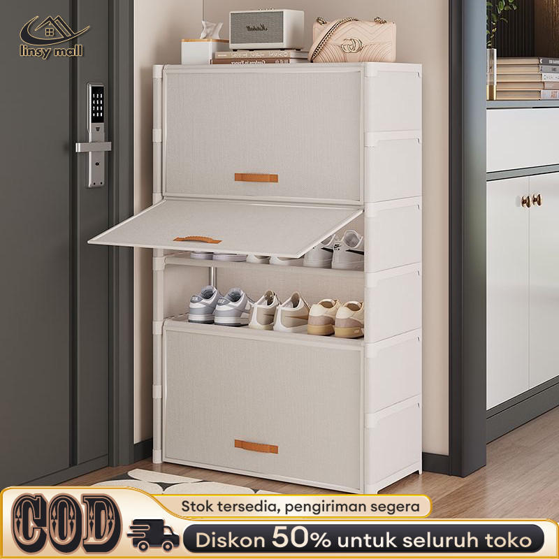 celestinemarket - Rak Sepatu Anti Debu Tertutup Lemari Sepatu Kain 9 Susun Rak Sepatu Portable Tahan
